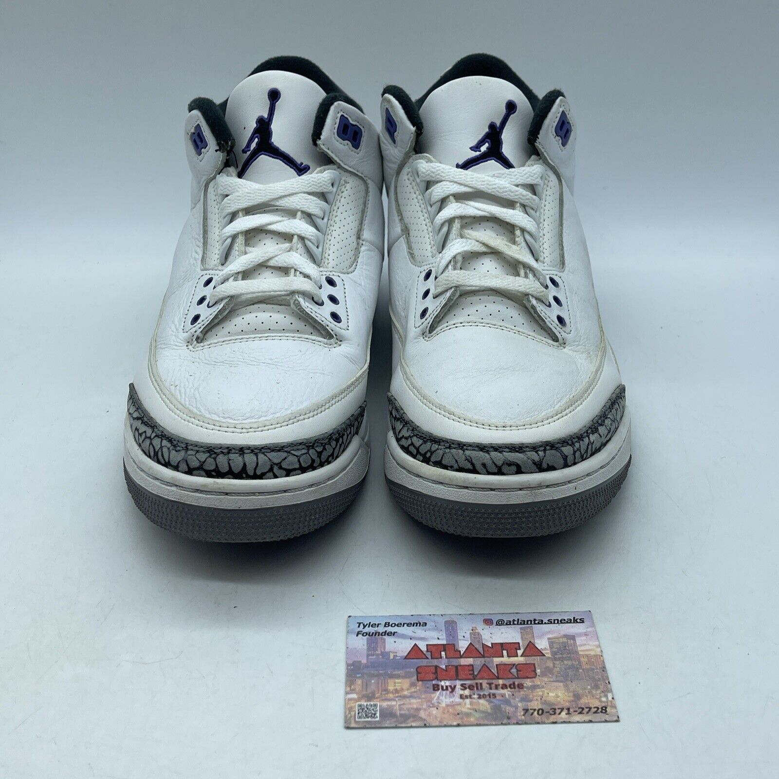 Size 10.5 - Jordan 3 Retro Mid Dark Iris Purple White Leather (CT8532-105)