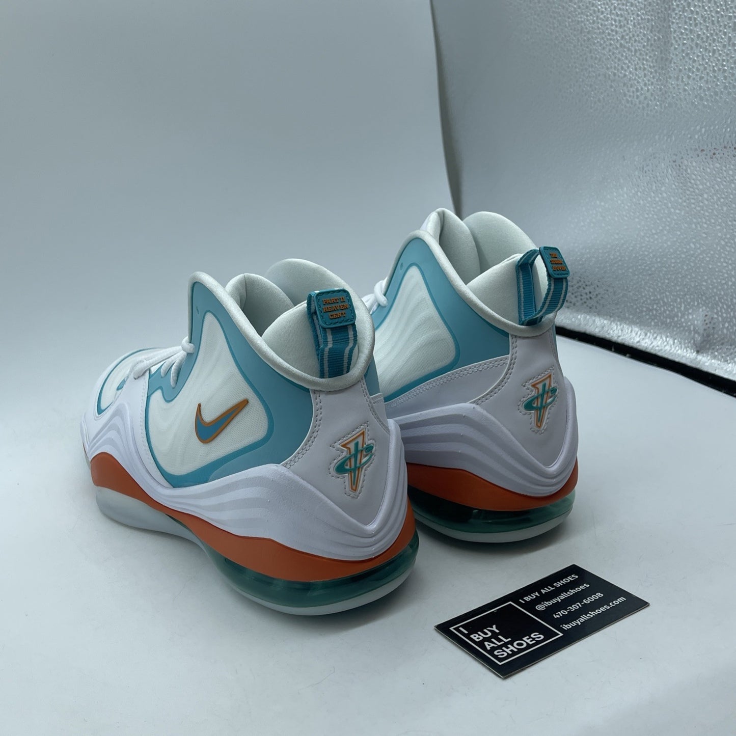 Size 13 - Nike Air Penny 5 Miami Dolphins White Blue Leather (CJ5396-100)