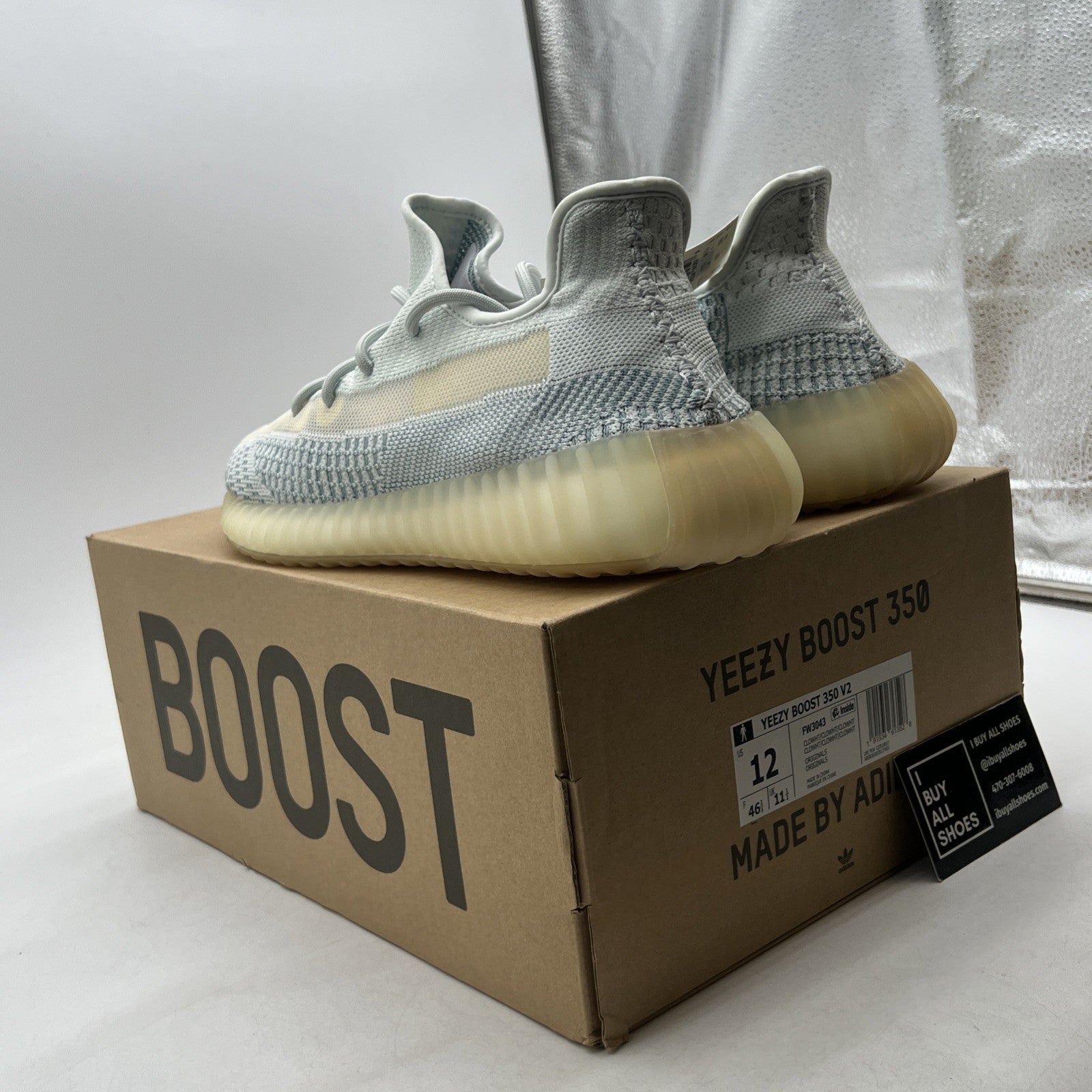 Size 12 - Adidas Yeezy Boost 350 V2 Cloud White Non-Reflective (FW3043)