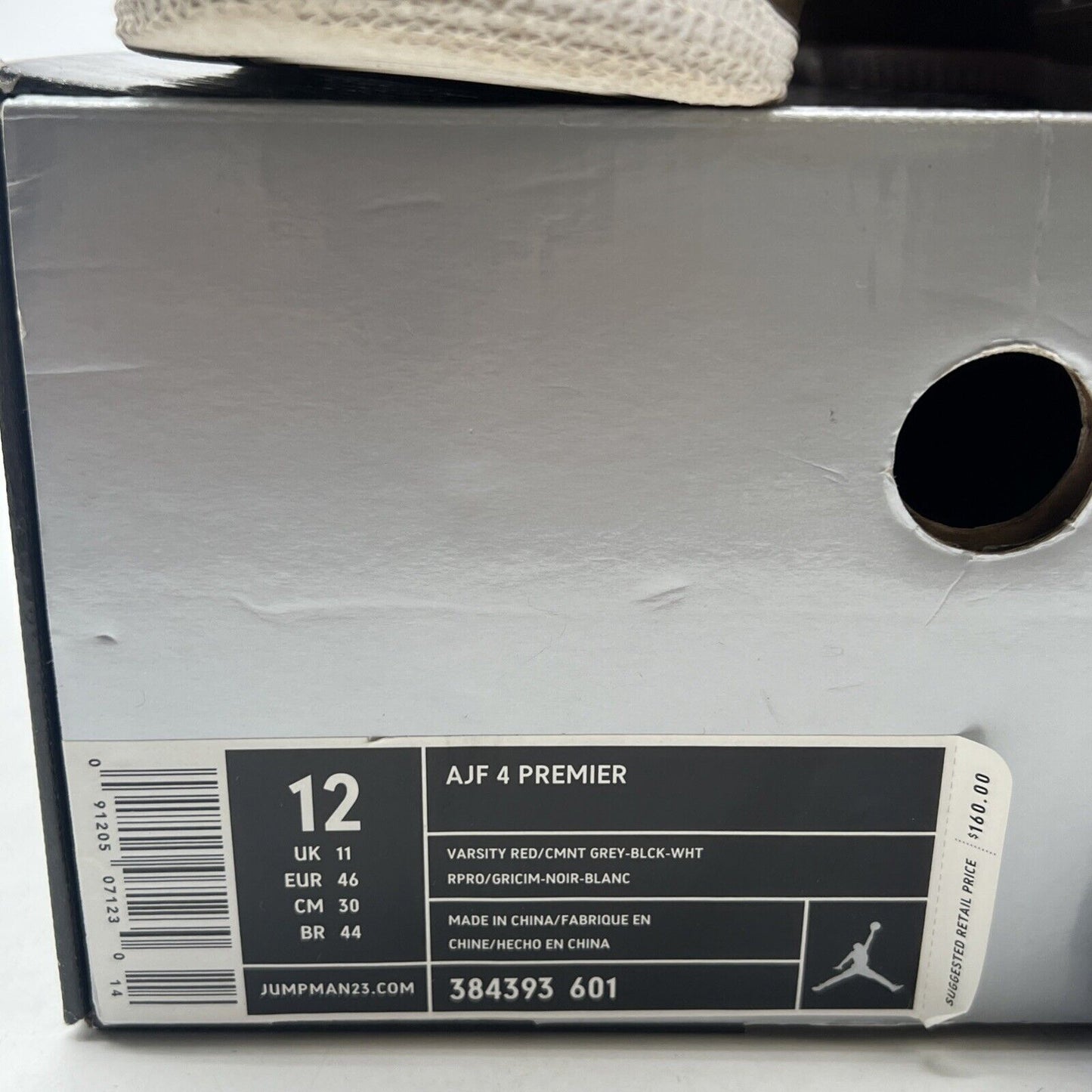 Size 12 - Air Jordan Fusion 4 Premier Varsity Red Cement (384393-601)