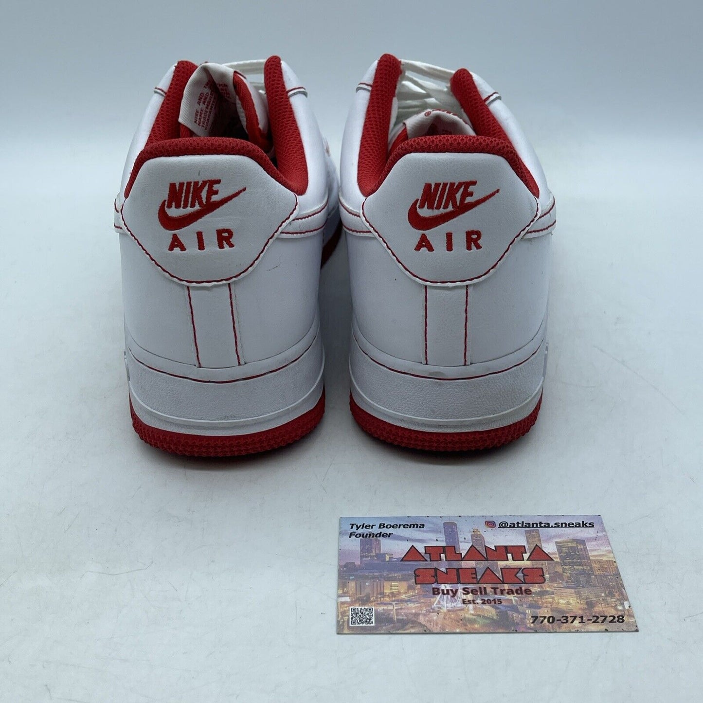 Size 8.5 - Nike Air Force 1 '07 White University Red Leather (CV1724-100)