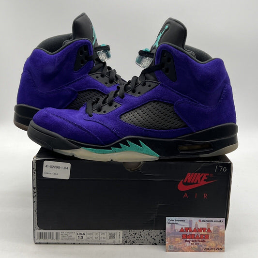 Size 13 - Jordan 5 Retro Alternate Grape 2020 Suede Black (136027-500)