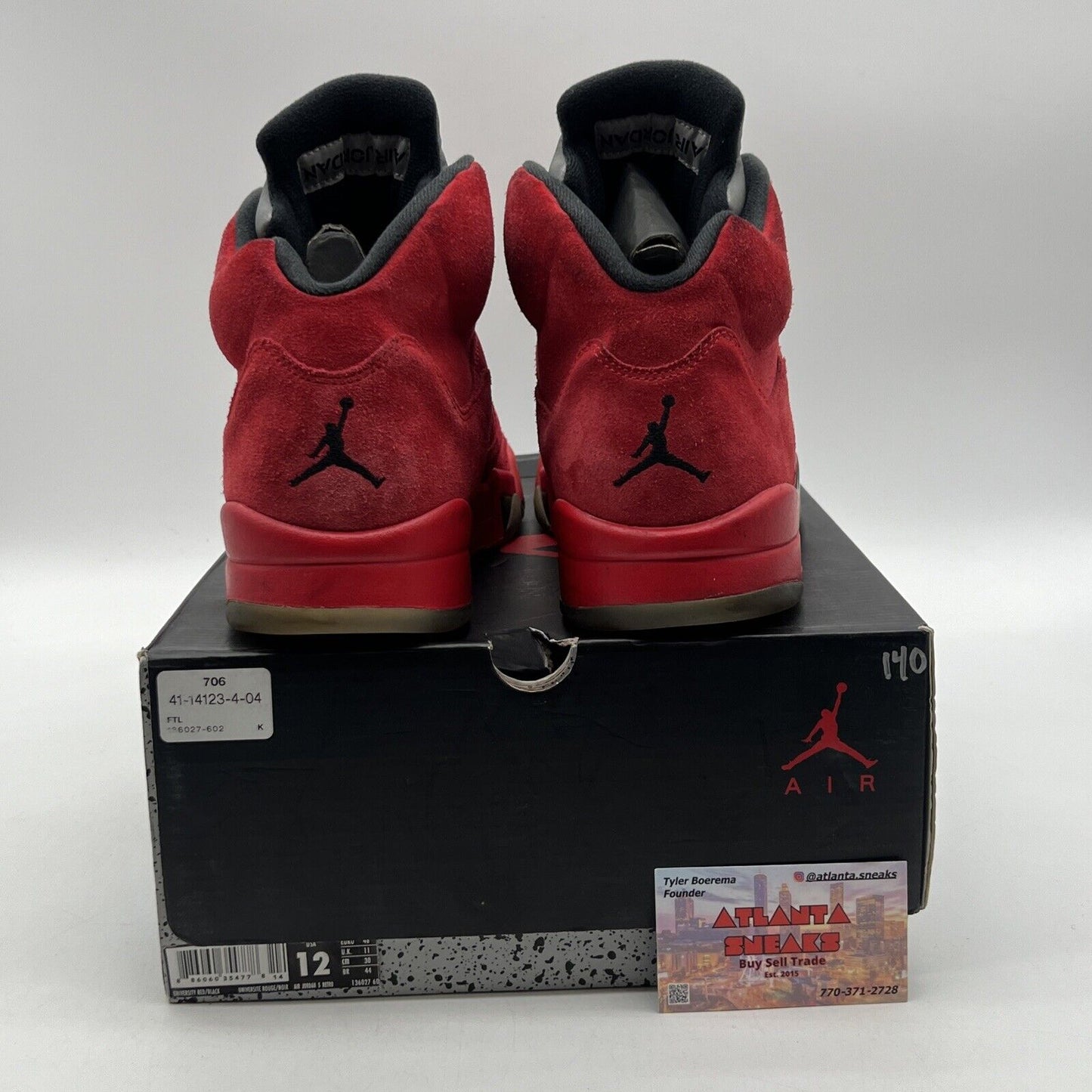 Size 12 - Air Jordan 5 Retro Red Suede Black Grey (136027-602)