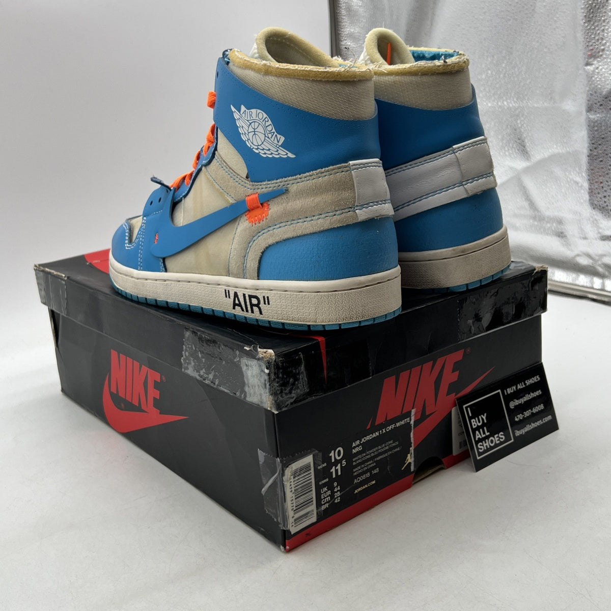 Size 10 - Air Jordan 1 Retro OG x Off-White High UNC (AQ0818-148)