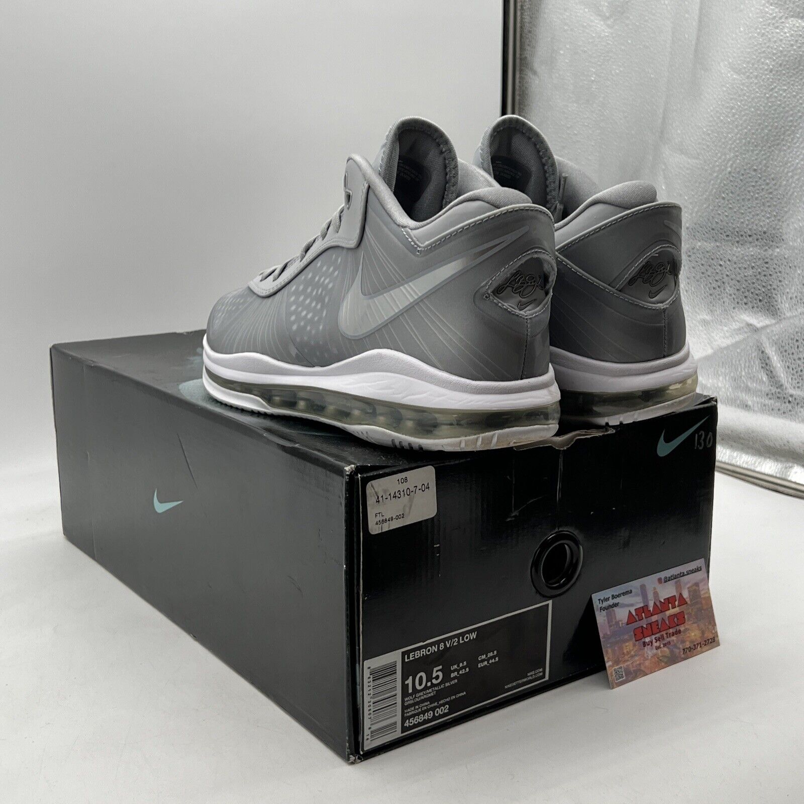 Size 10.5 - Nike LeBron 8 V/2 Low Wolf Grey (456849-002)