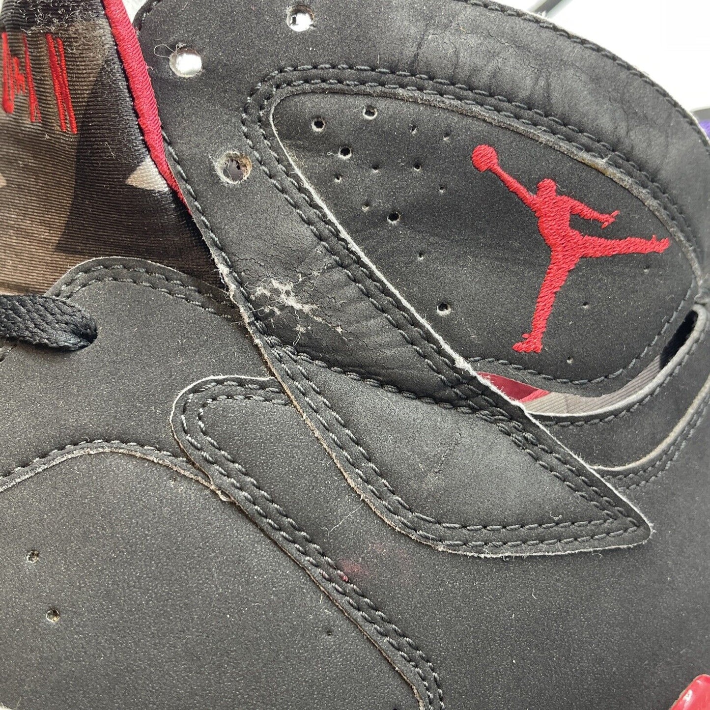 Size 10.5 - Air Jordan 7 Retro 2012 Raptor Black Red Purple (304775-018)