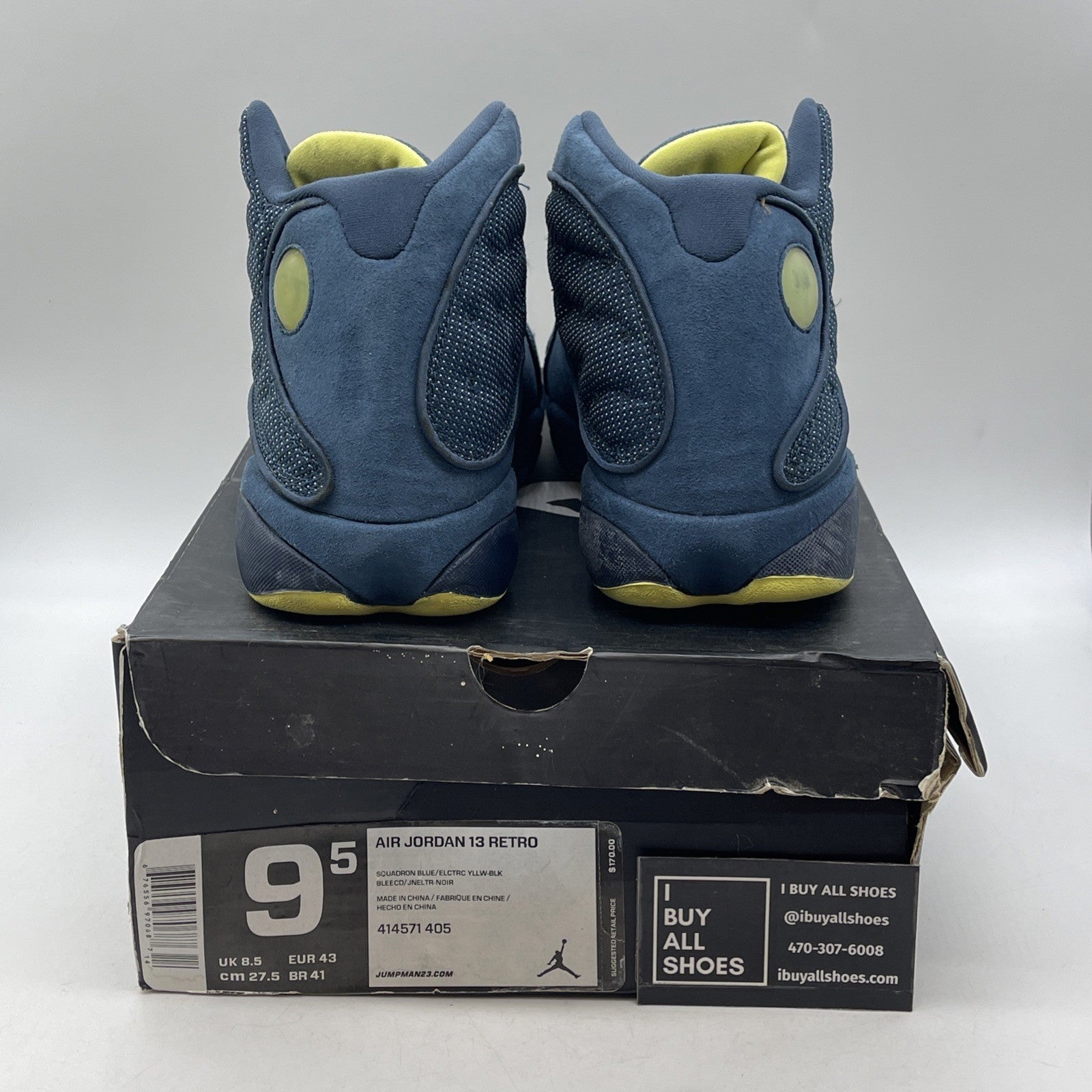 Size 9.5 - Air Jordan 13 Retro Squadron Blue (414571-405)