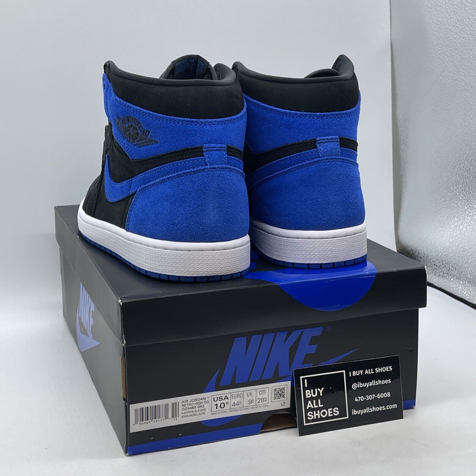 Size 10.5 - Jordan 1 Retro OG High Royal Reimagined Blue Black Suede DZ5485-042
