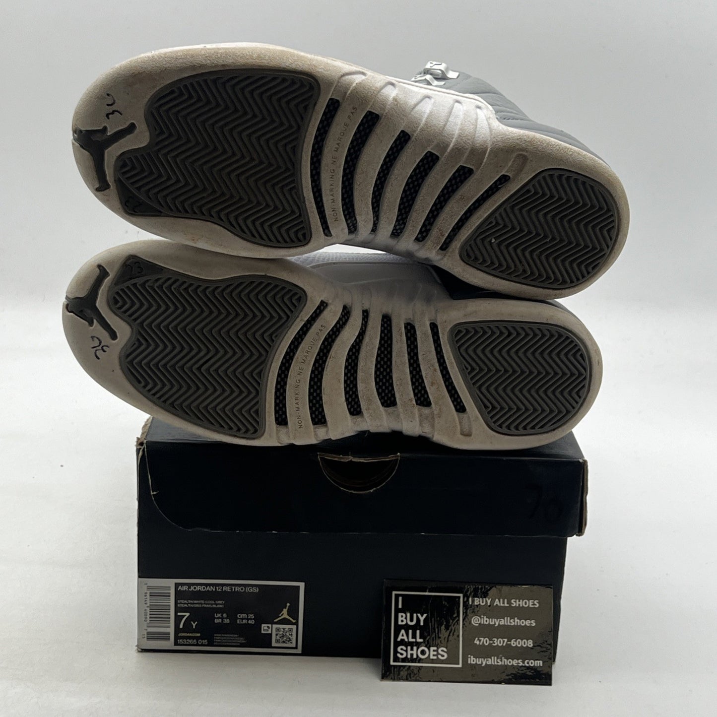 Size 7Y - Air Jordan 12 Stealth 2022 (153265-015)