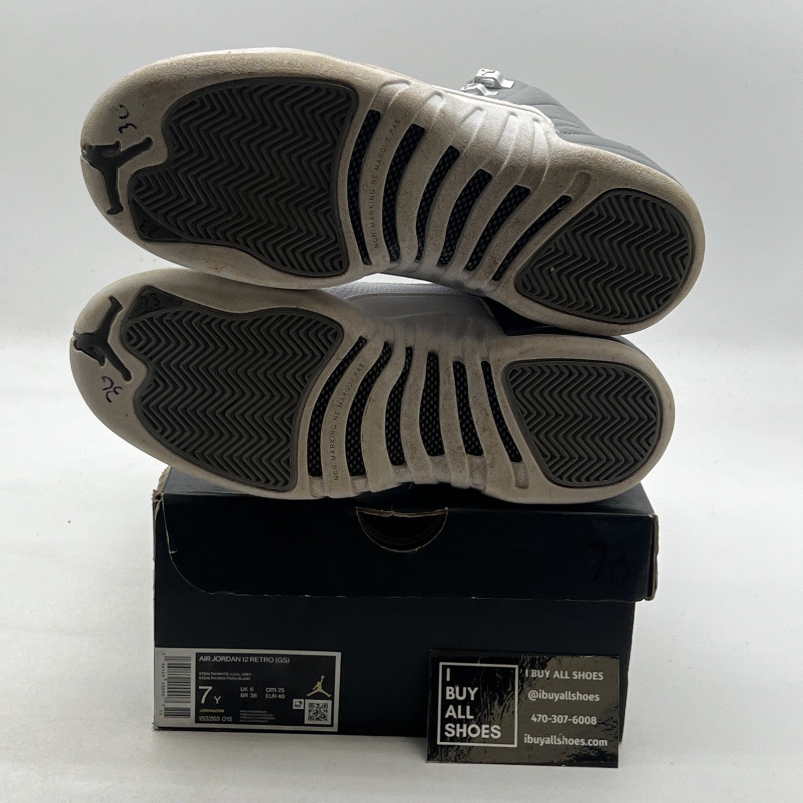Size 7Y - Air Jordan 12 Stealth 2022 (153265-015)
