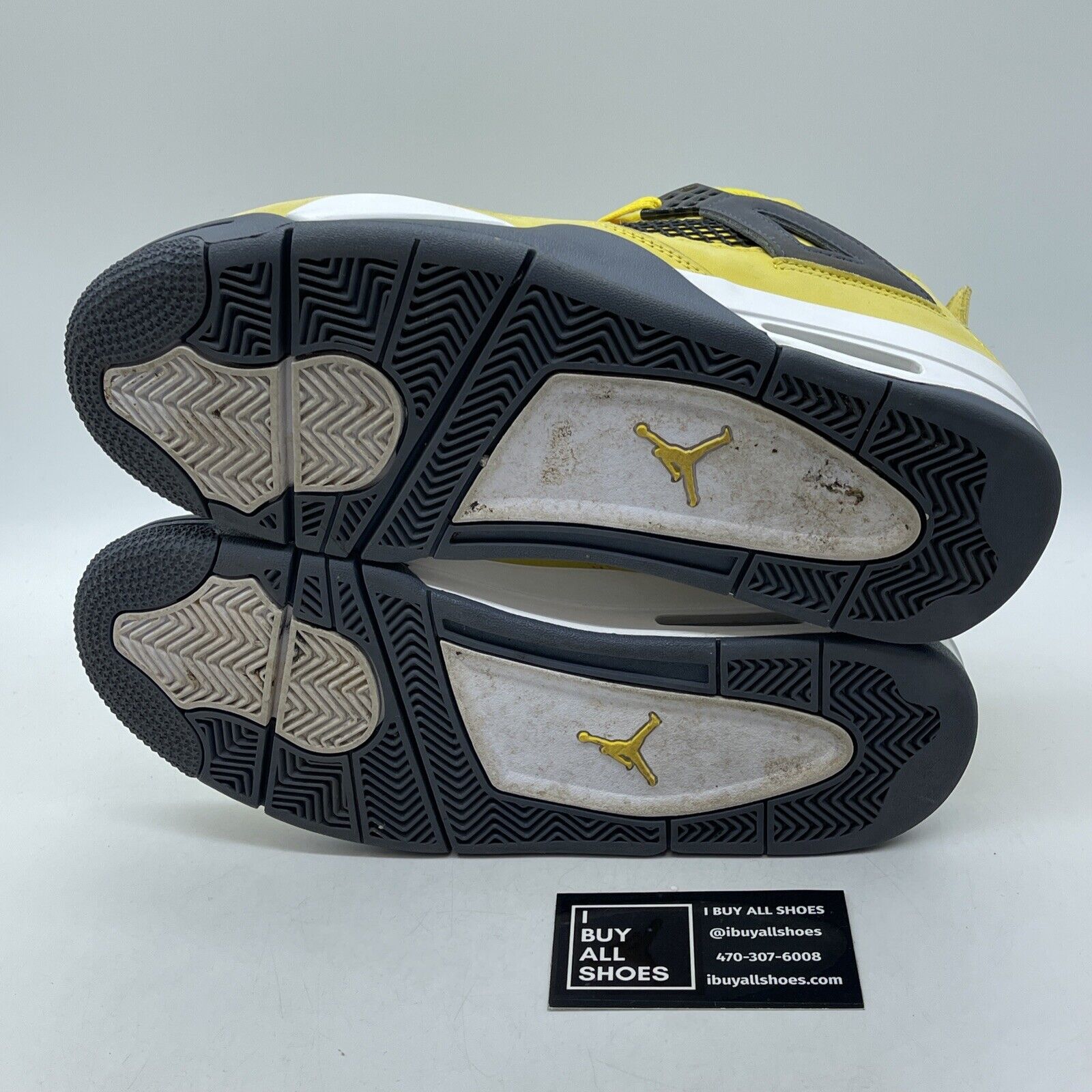 Size 8.5 - Jordan 4 Retro Mid Lightning Yellow Grey White Suede (CT8527-700)