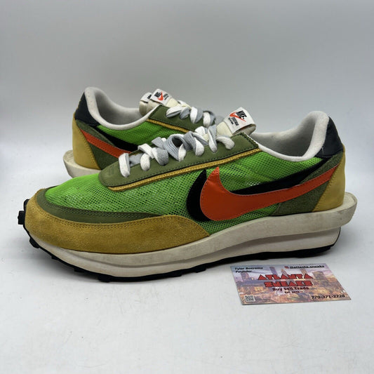 Size 12 - Nike sacai x LDWaffle Green Gusto Yellow Suede Leather (BV0073-300)