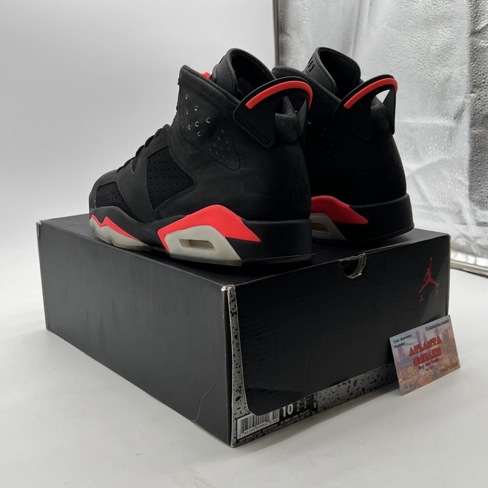 Size 10 - Air Jordan 6 Retro Infrared Black 2014 (384664-023)