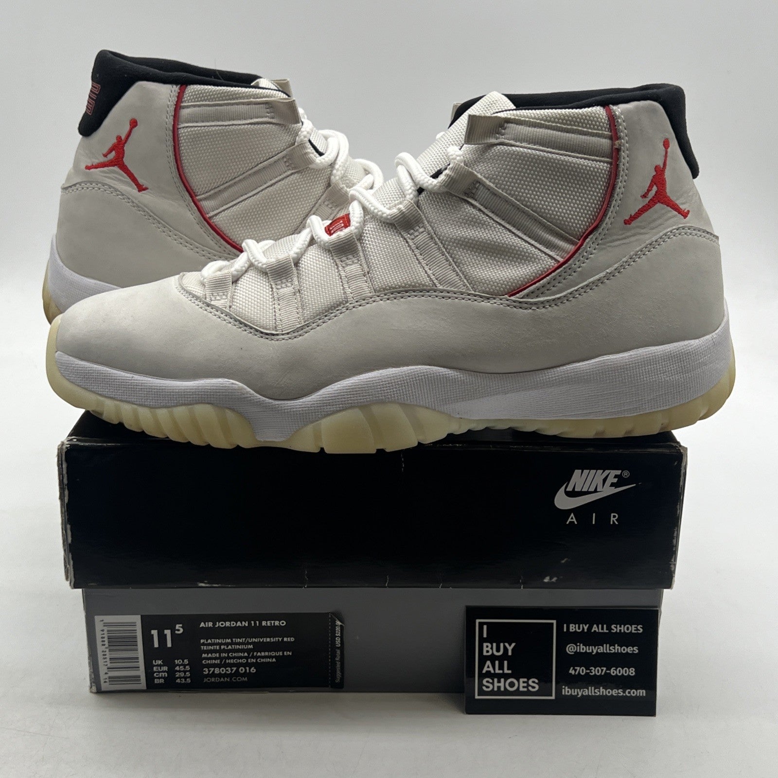Size 11.5 - Air Jordan 11 Retro Platinum Tint (378037-016)