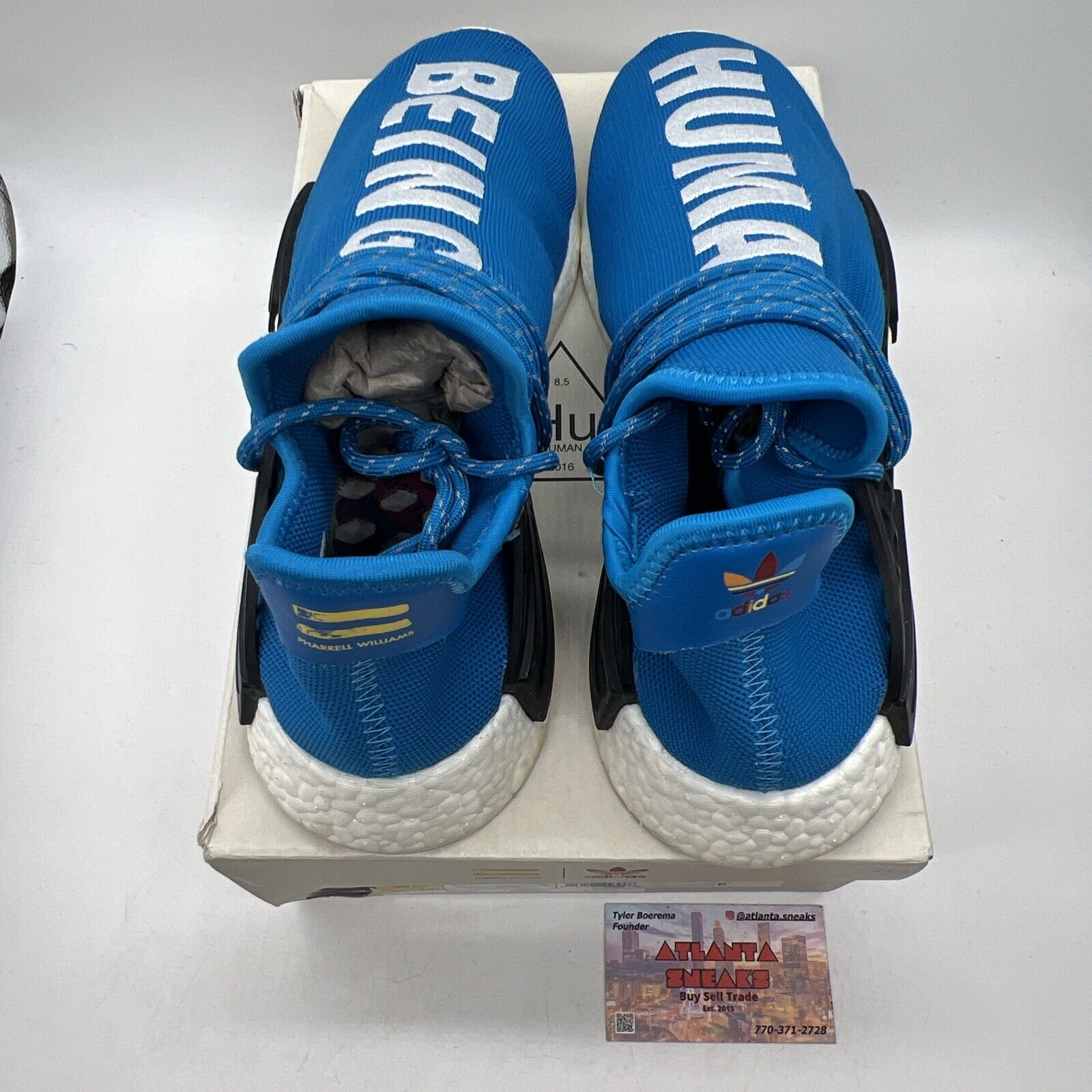 Size 11 - adidas Pharrell x NMD Human Race Blue White (BB0618)