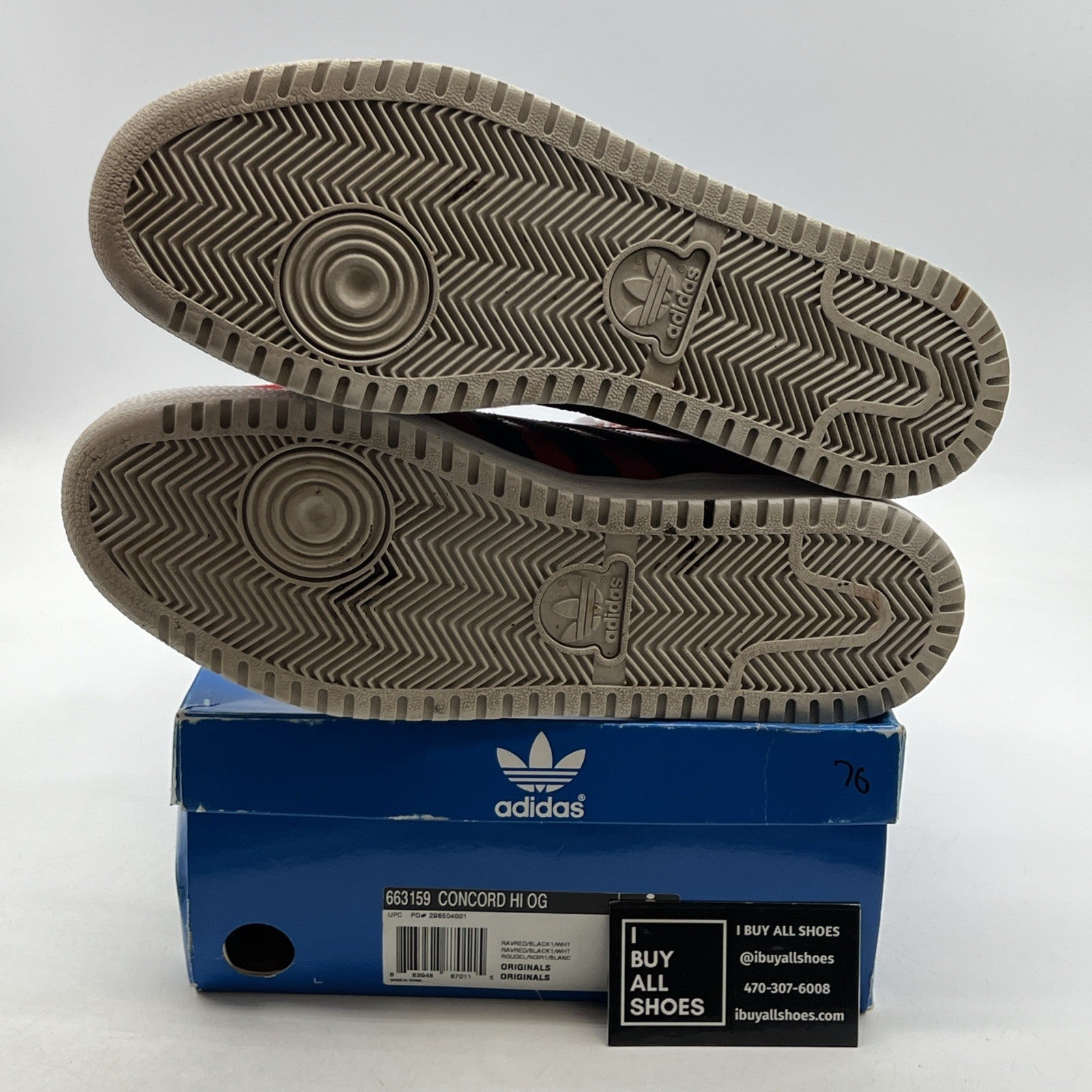 Size 11 - Adidas Concord Red Leather High Top Sneaker (663159)