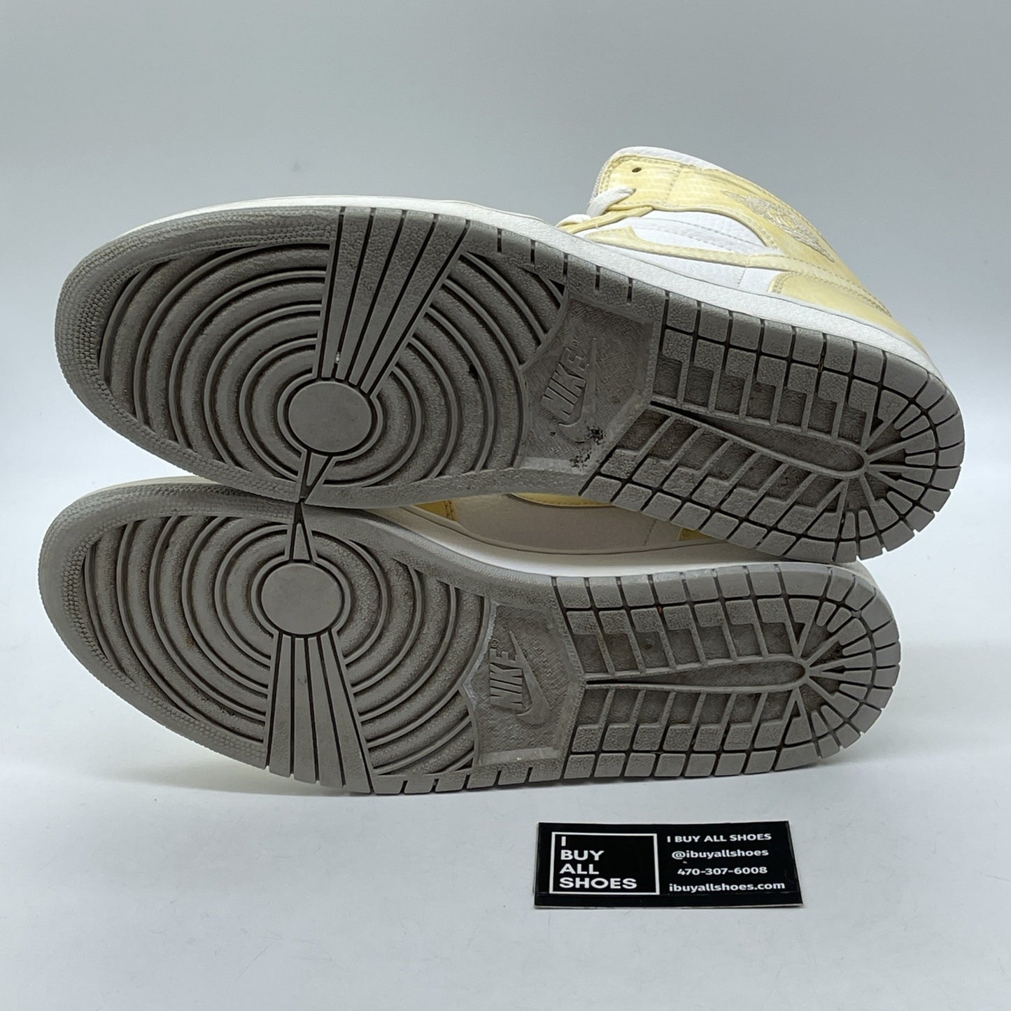 Size 12 - Air Jordan 1 Phat White Wolf Grey Yellow Leather (364770-102)