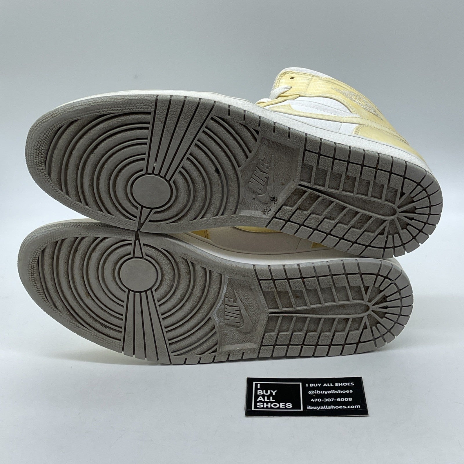 Size 12 - Air Jordan 1 Phat White Wolf Grey Yellow Leather (364770-102)