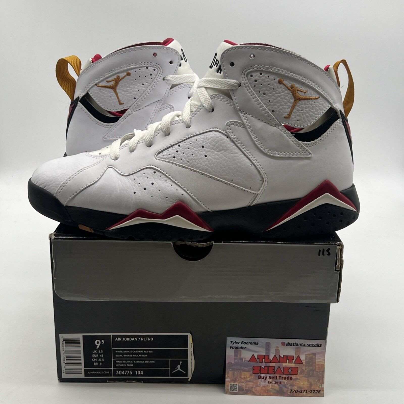 Size 9.5 - Air Jordan 7 Retro 2011 Cardinal (304775-104)