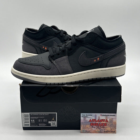 Jordan 1 Low  SE Craft Inside Out Black (DN1635-001) Sizes 11 Orange Grey Beige