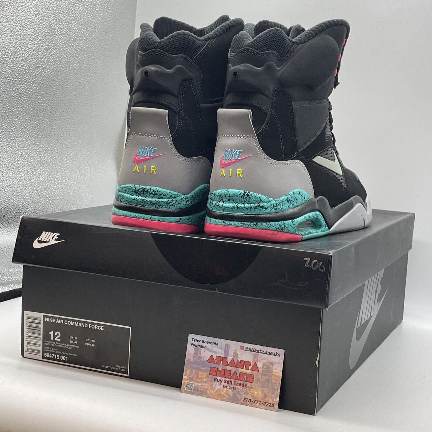 Size 12 - Nike Air Command Force Spurs Black Suede Leather (684715-001)
