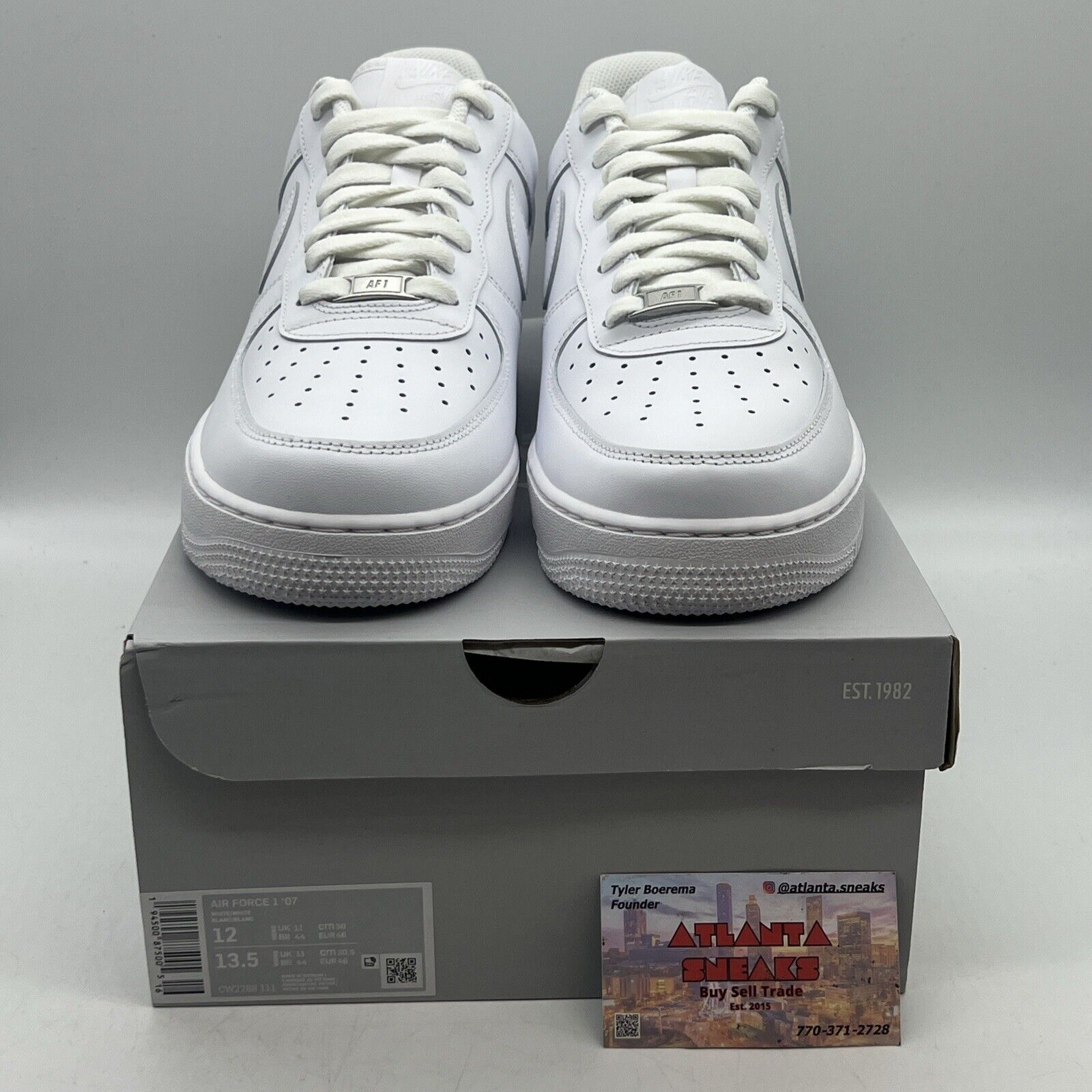 Size 12 - Nike Air Force 1 Low '07 White Brand New Og All