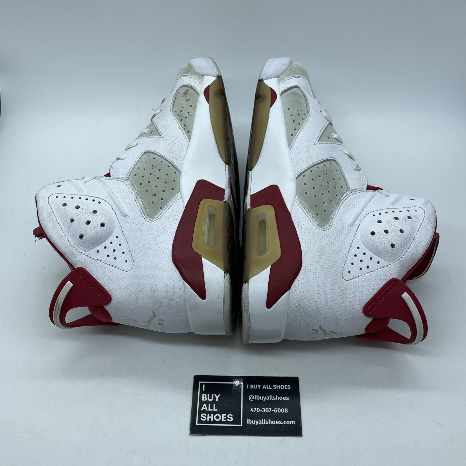 Size 12 - Air Jordan 6 Retro Alternate White Red Suede Leather (384664-113)