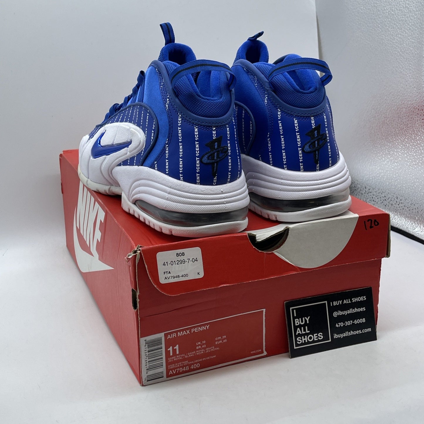 Size 11 - Nike Air Penny 1 Pinstripe Blue Suede Leather (AV7948-400)
