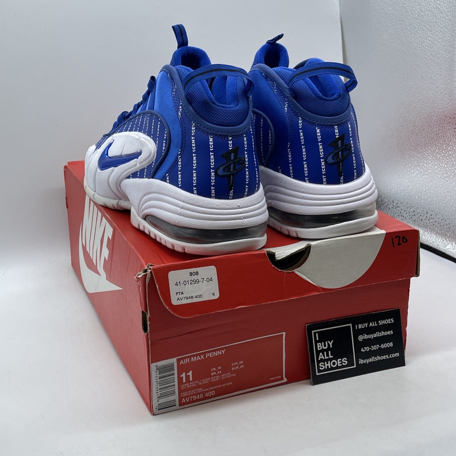 Size 11 - Nike Air Penny 1 Pinstripe Blue Suede Leather (AV7948-400)
