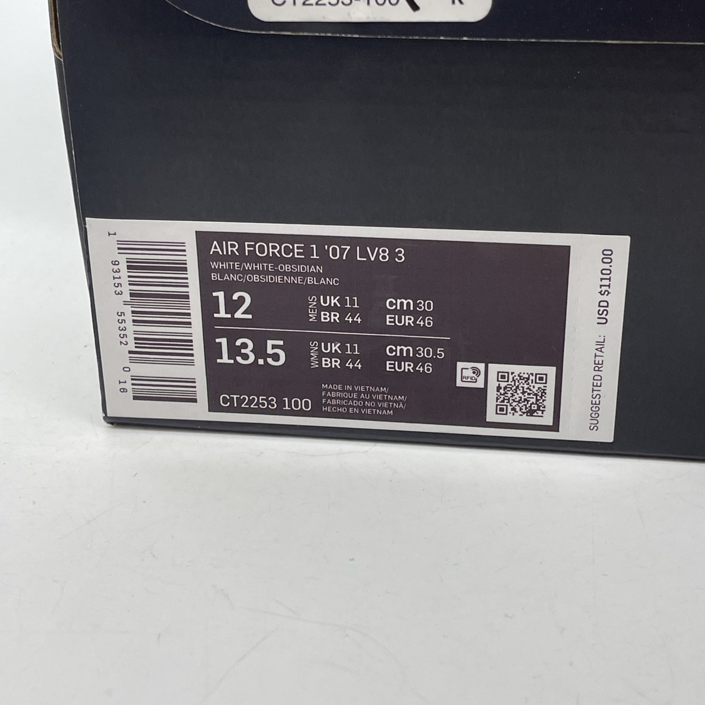 Size 12 - Nike Air Force 1 '07 LV8 Low Removable Swoosh White Vachetta Tan