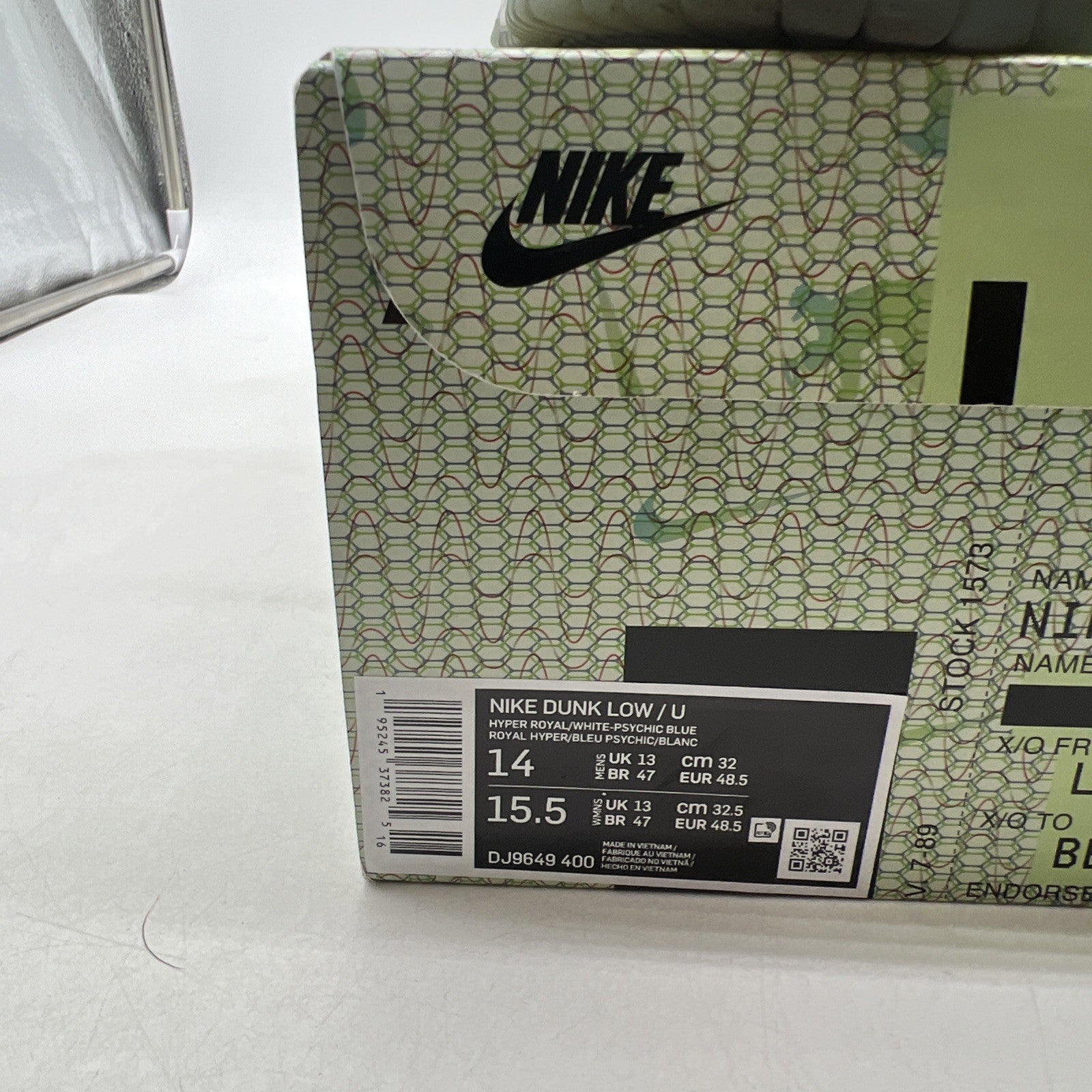 Size 14 - Nike Dunk Low x Union LA Passport Pack - Argon (DJ9649-400)