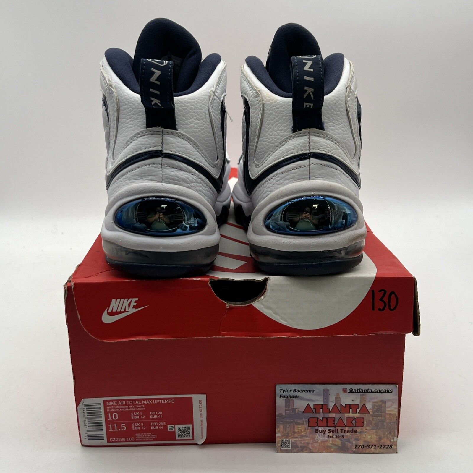 Size 10 - Nike Air Total Max Uptempo Midnight Navy White Leather (CZ2198-100)