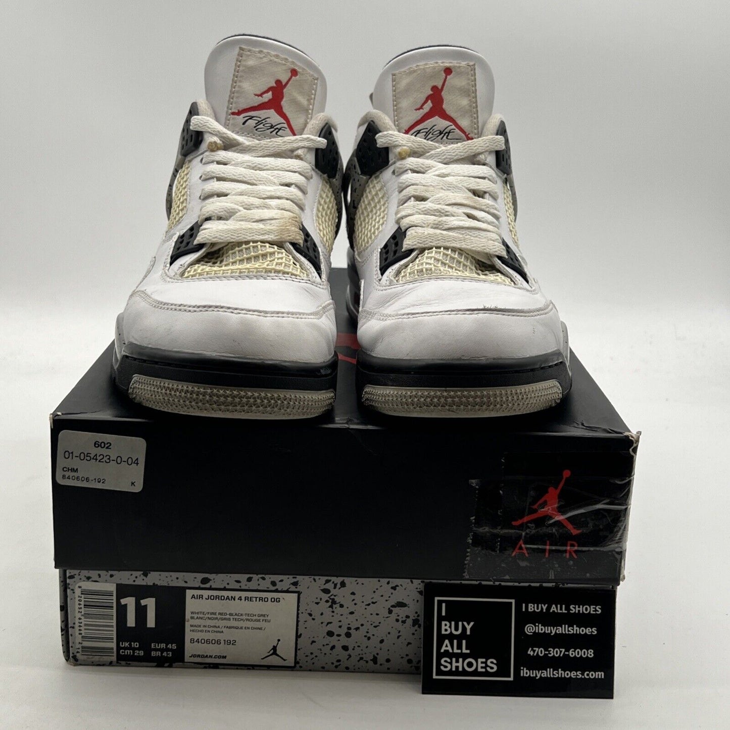 Size 11 - Air Jordan 4 Retro OG Mid White Cement (840606-192)