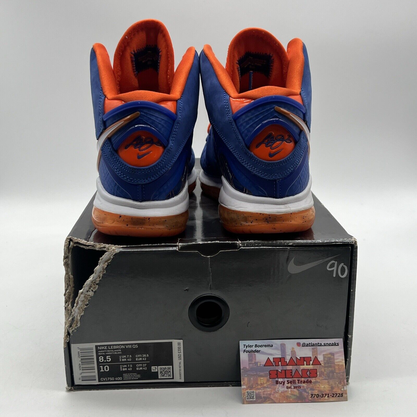 Size 8.5 - Nike LeBron 8 HWC - Blue Orange White Suede (CV1750-400)