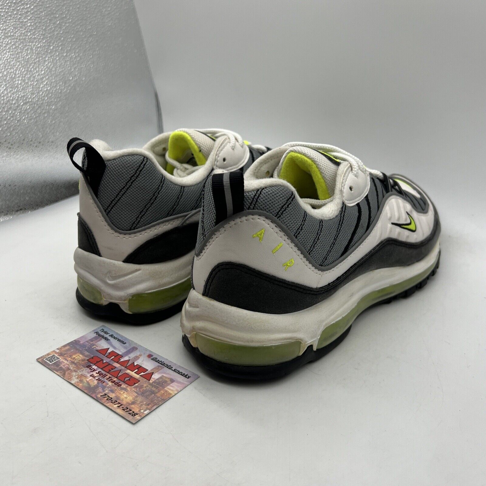 Size 11 - Nike Air Max 98 Cool Grey Volt Grey Black Suede Leather (640744-002)