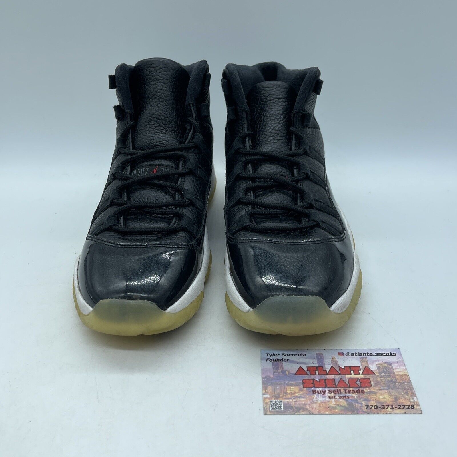 Size 7Y (GS) - Jordan 11 Mid 72-10 Black Red Grey Suede Leather (378038-002)