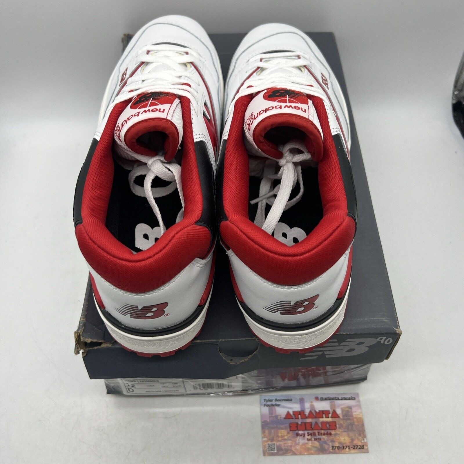 Size 12 - New Balance 550 White Team Red Black Leather (BB550SE1)