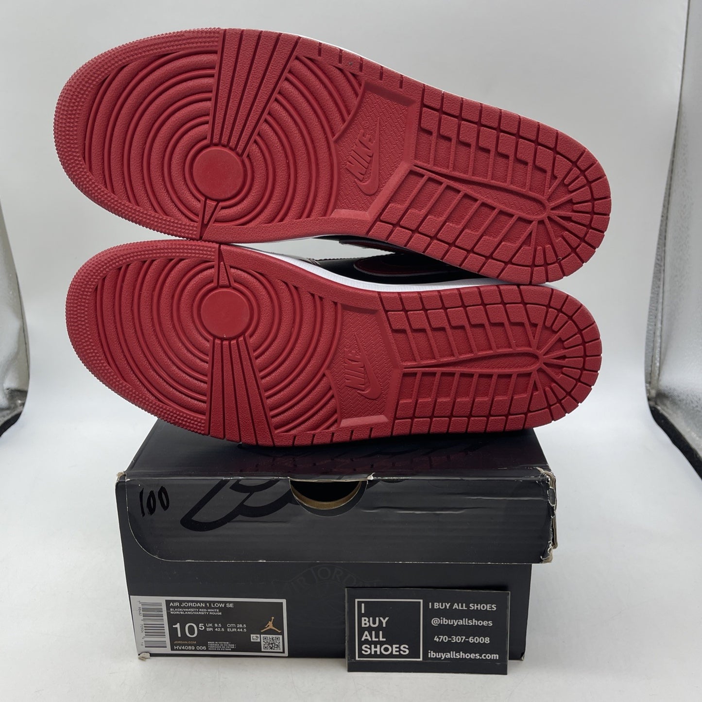 Size 10.5 - Air Jordan 1 Low Patent Varsity Red Black (HV4089-006)