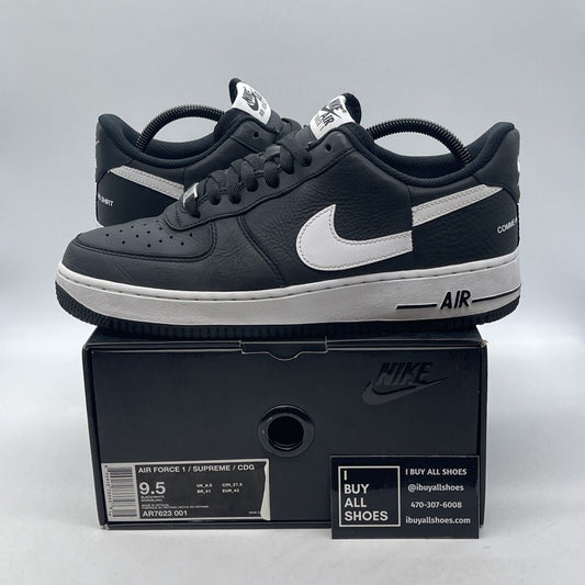 Size 9.5 - Nike Supreme x Comme des Garçons SHIRT x Air Force 1 Low Black White