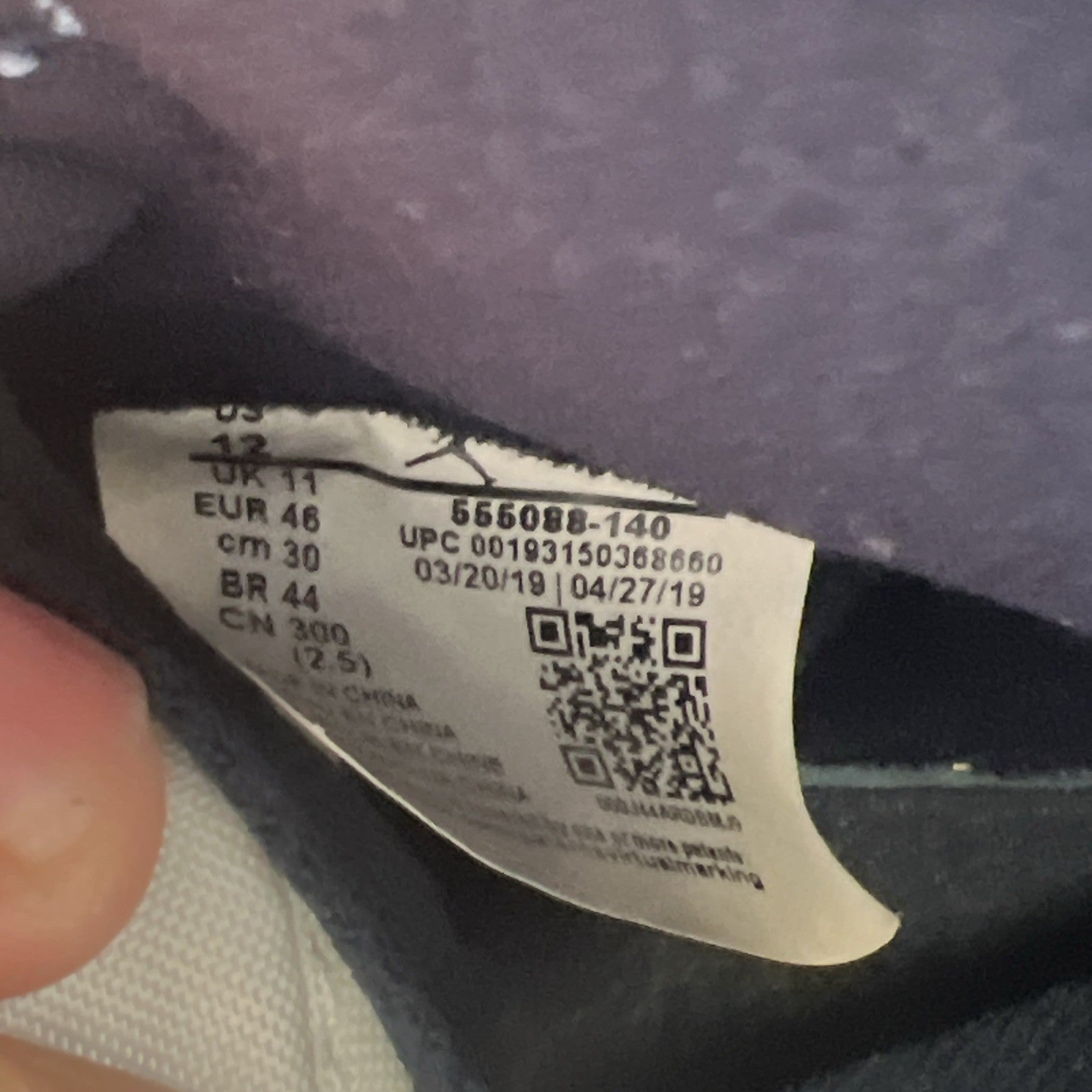 Size 12 - Air Jordan 1 Retro OG High Obsidian UNC 2019 (555088-140)