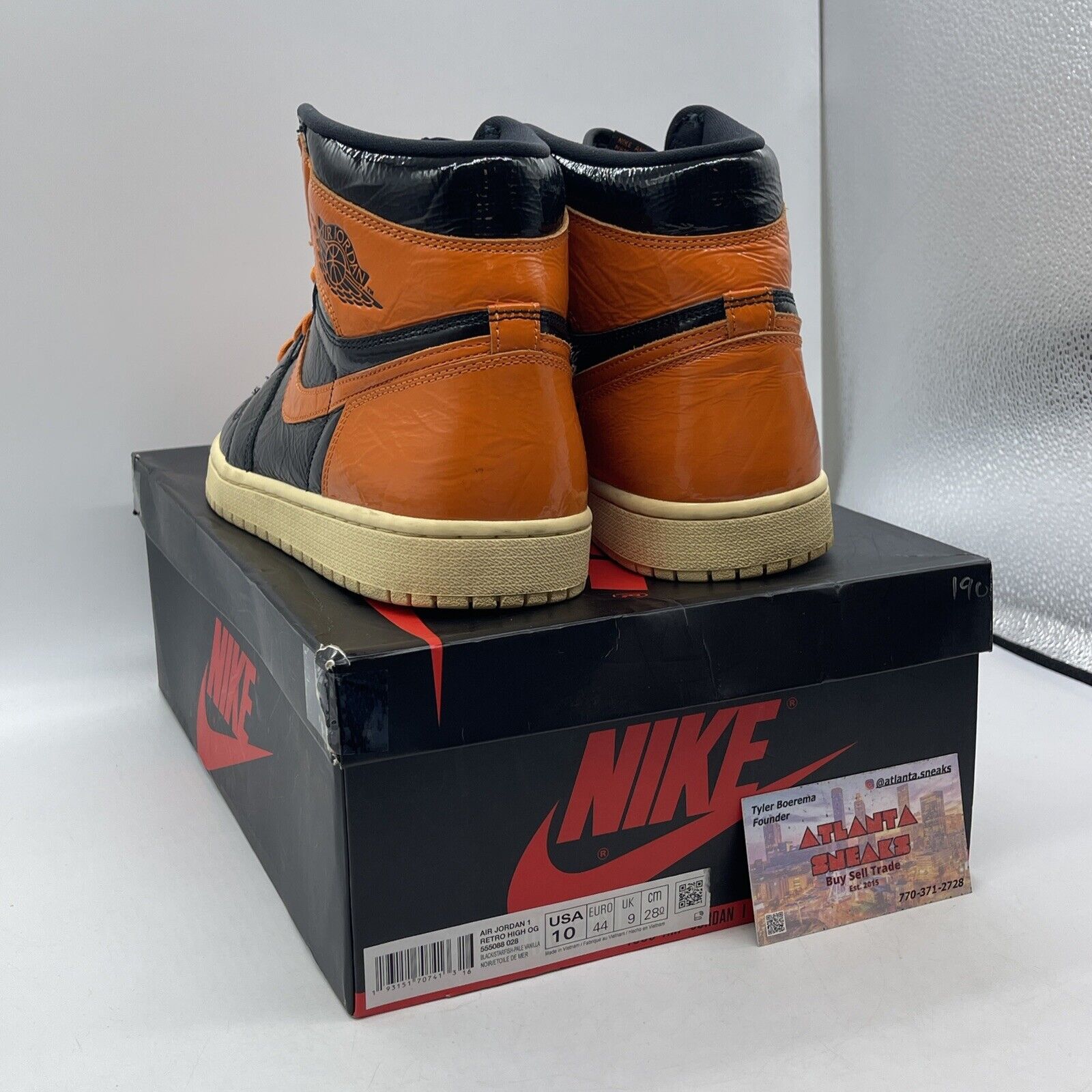 Size 10 - Jordan 1 Retro OG High Shattered Backboard 3.0 Leather (555088-028)