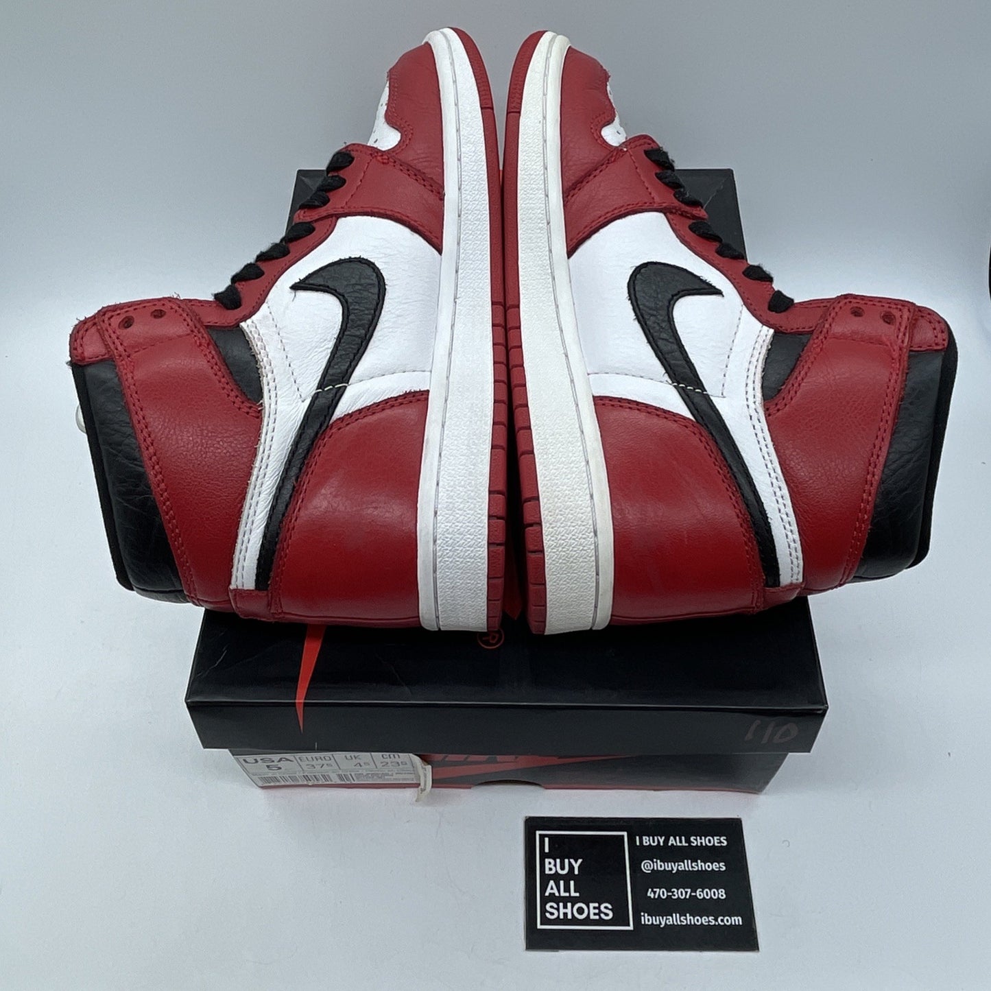Size 5 - Air Jordan 1 Retro OG NRG High Homage to Home Red White (861428-061)