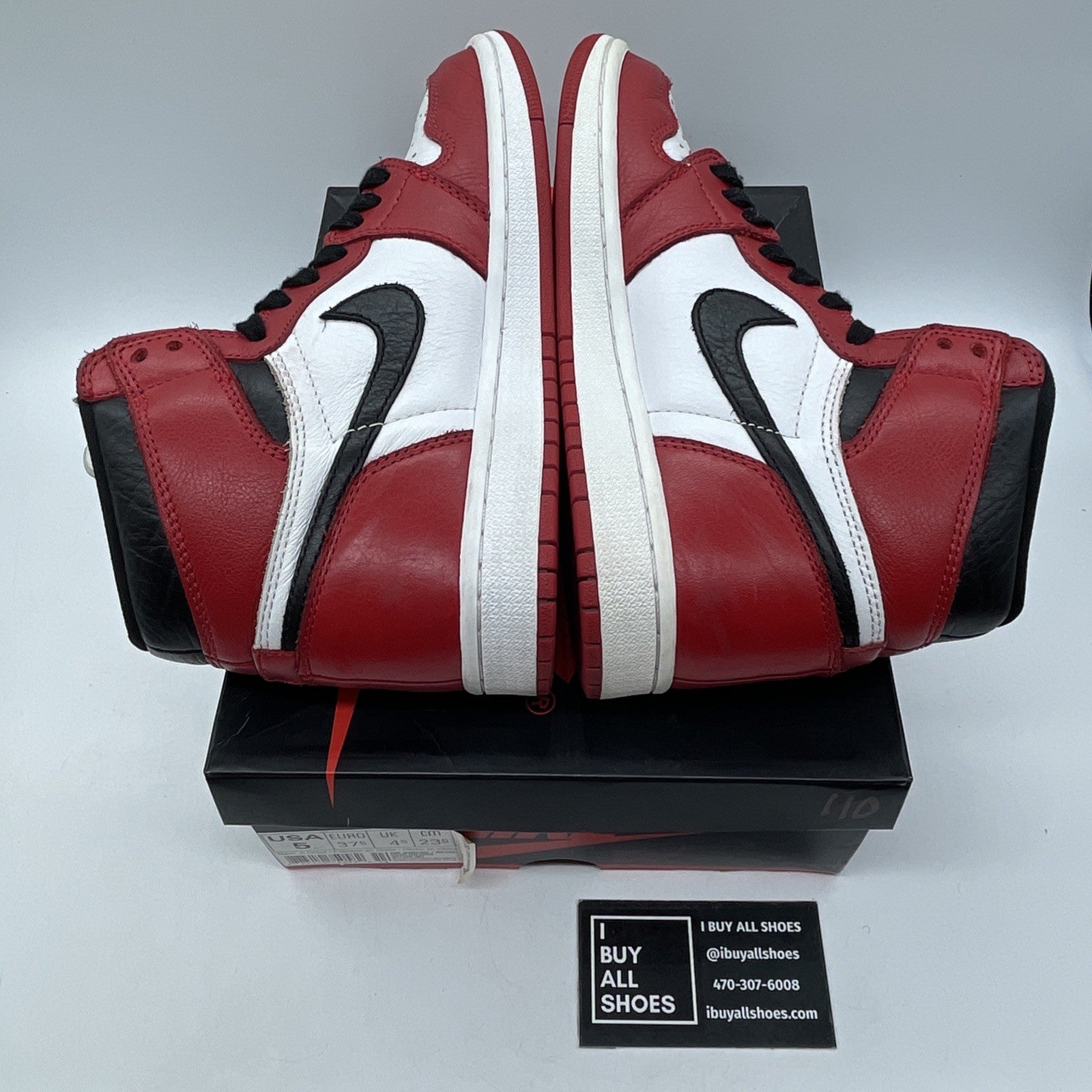 Size 5 - Air Jordan 1 Retro OG NRG High Homage to Home Red White (861428-061)
