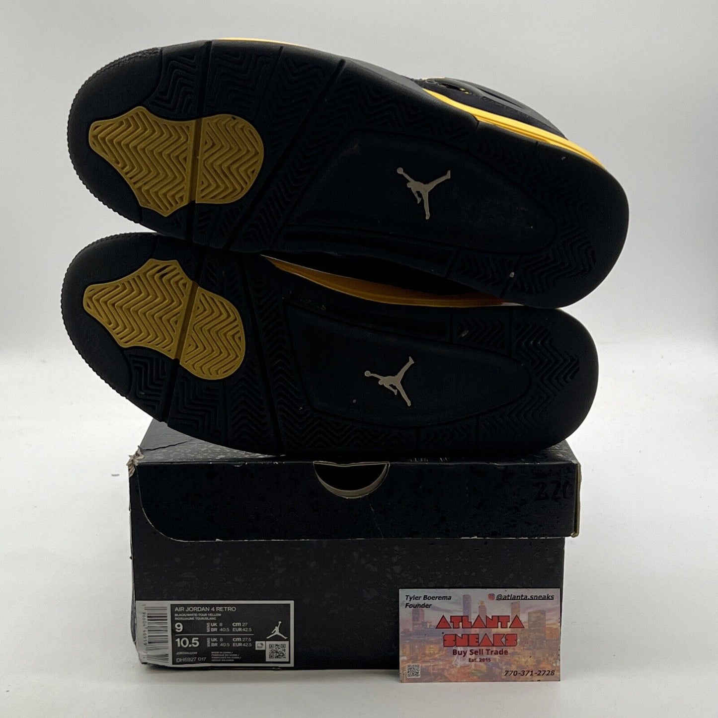 Size 9 - Air Jordan 4 Retro Thunder Black Suede Yellow (DH6927-017)