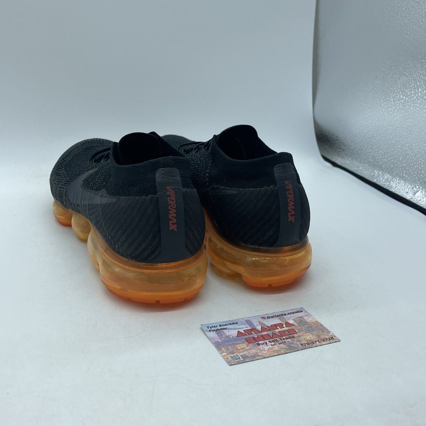 Size 12 - Nike Air VaporMax Black Orange Red Suede Leather (AH8449-001)