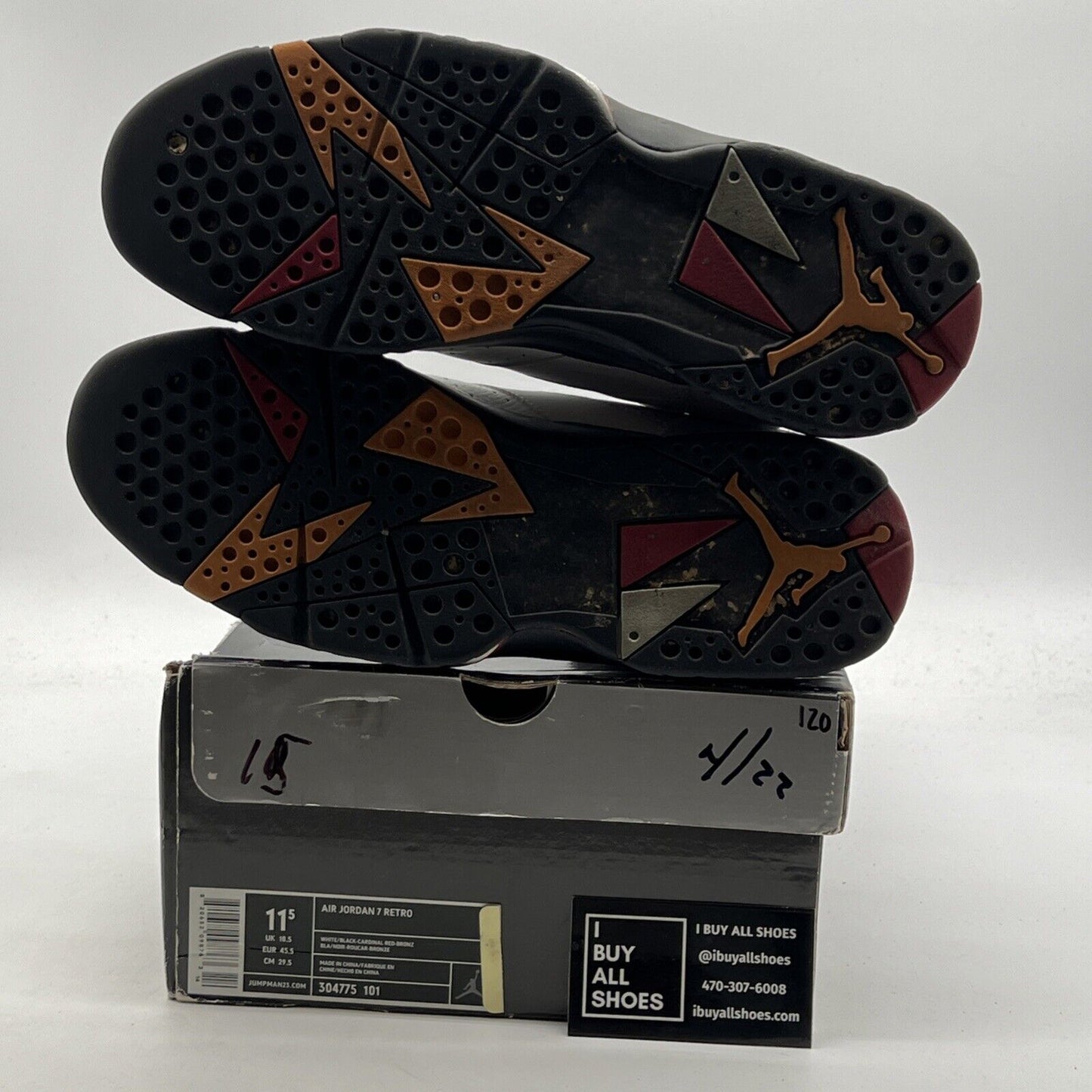 Size 11.5 - Air Jordan 7 Retro 2006 Cardinal (304775-101)