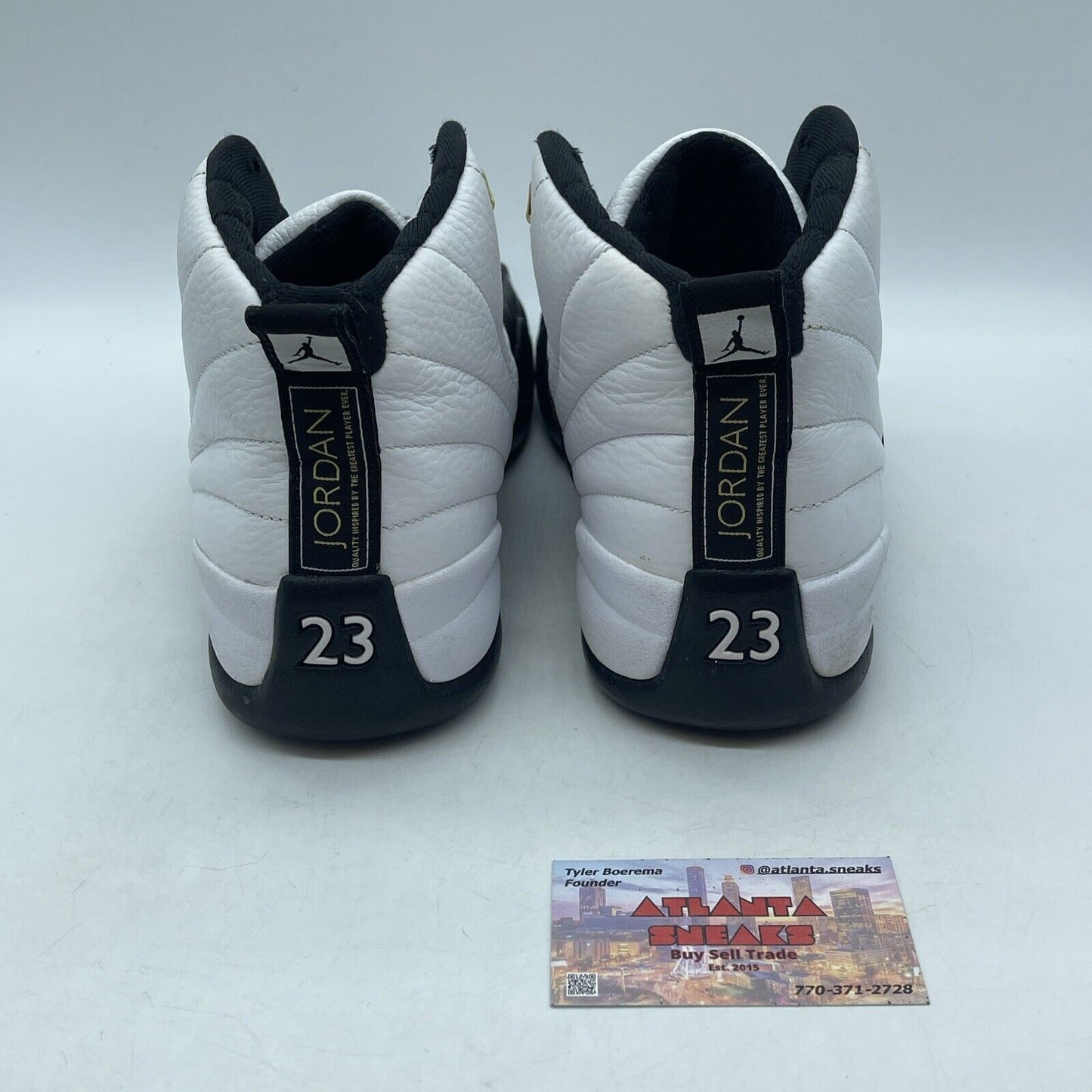 Size 11.5 - Jordan 12 Royalty Black White Gold Leather (CT8013-170)
