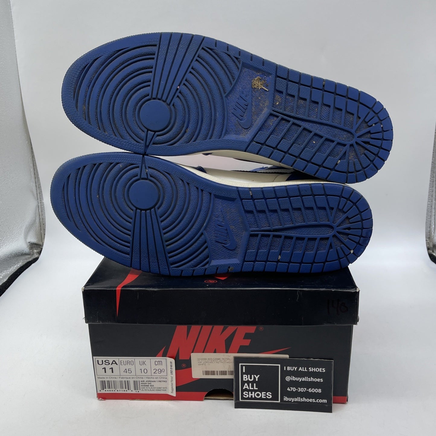 Size 11 - Jordan 1 Retro High OG Game Royal Blue White Leather (555088-403)