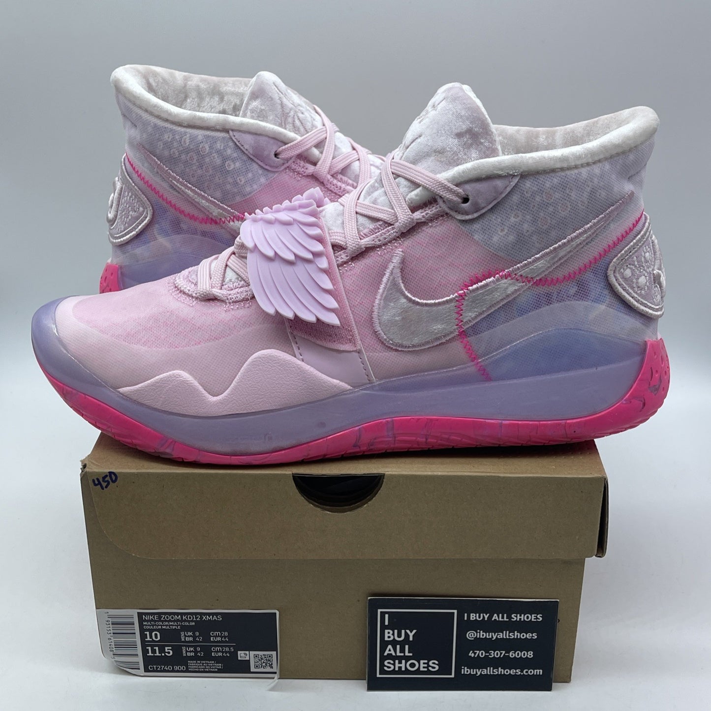 Size 10 - Nike KD 12 Aunt Pearl Pink Suede (CT2740-900)