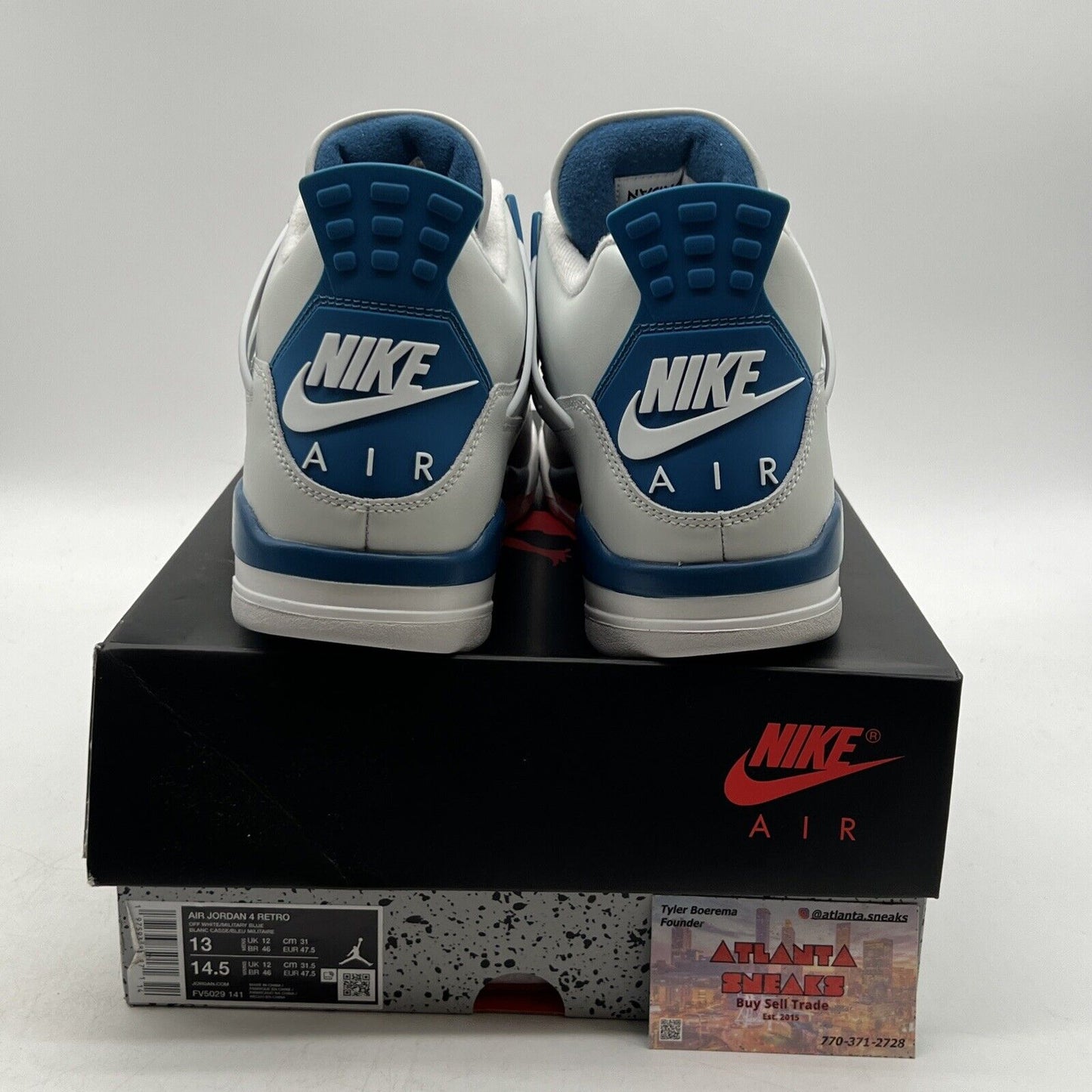 Size 13 - Air Jordan 4 Retro 2024 Military Blue White Leather (HF4281-141)